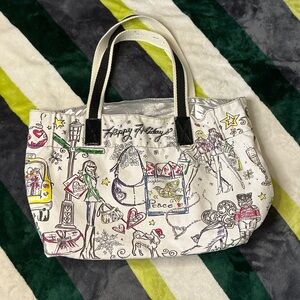 Brighton White Illustrated Holiday Tote with Multicolor Accents